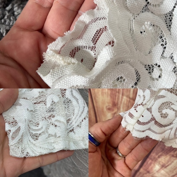 Kimcine off white nude lined 3/4 sleeve V-neck fitted stretch dress women’s S - Picture 13 of 17